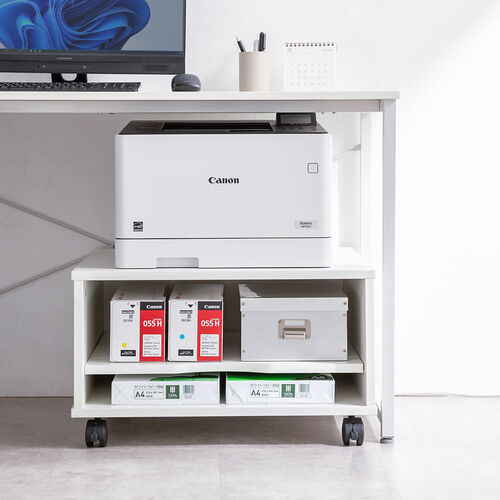 プリンタ台（プリンタラック・キャスター・ボックス・高さ35cm・幅60cm・奥行60cm・タップ受け付）