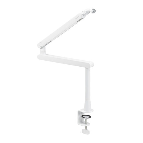 マイクアーム（マイクブームアーム・マイクスタンド・クランプ・コンデンサーマイク・耐荷重2kg・3関節・ロープロファイル対応・ホワイト）