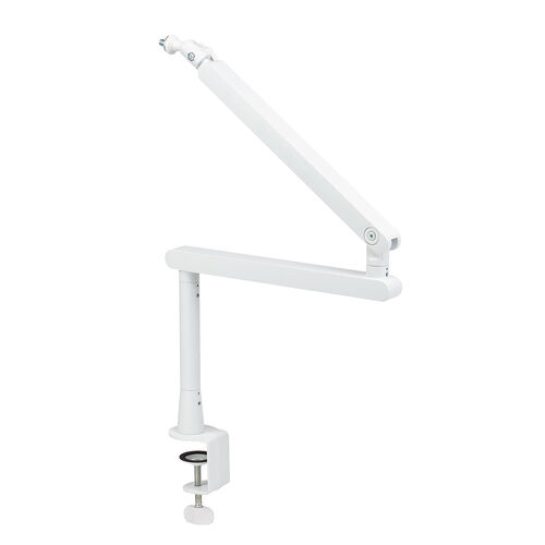 マイクアーム（マイクブームアーム・マイクスタンド・クランプ・コンデンサーマイク・耐荷重2kg・3関節・ロープロファイル対応・ホワイト）
