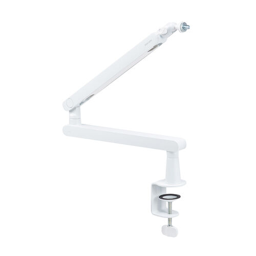 マイクアーム（マイクブームアーム・マイクスタンド・クランプ・コンデンサーマイク・耐荷重2kg・3関節・ロープロファイル対応・ホワイト）