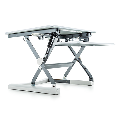 スタンディングデスク(高さ調整・ガス圧・上下昇降・スタンドアップデスク・スマホ/タブレットスタンド/キーボード台搭載・幅68cm)