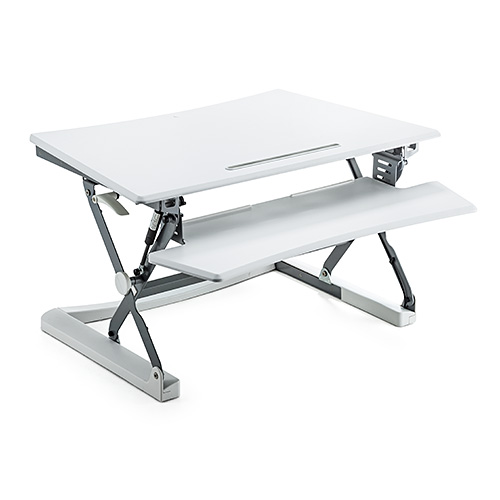 スタンディングデスク（高さ調整・ガス圧・上下昇降・スタンドアップデスク・スマホ/タブレットスタンド/キーボード台搭載・幅89cm）