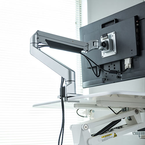 昇降デスク（手動・ガス圧・机上・スマホスタンド・横幅68cm）