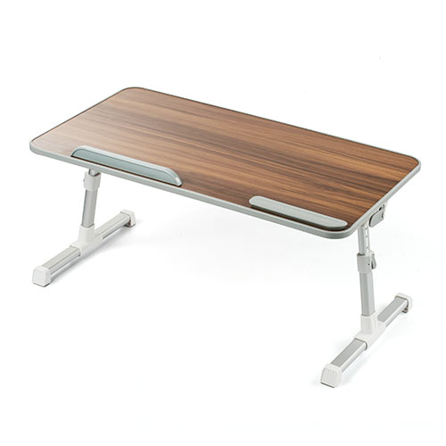折りたたみデスク（ノートパソコンデスク・高さ調整・角度調整・木目調・幅60cm）