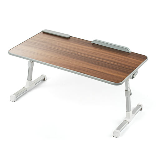 折りたたみデスク（ノートパソコンデスク・高さ調整・角度調整・木目調・幅60cm）