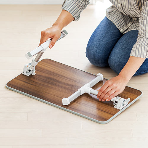 折りたたみデスク（ノートパソコンデスク・高さ調整・角度調整・木目調・幅60cm）