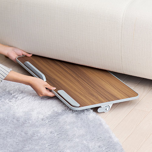 折りたたみデスク（ノートパソコンデスク・高さ調整・角度調整・木目調・幅60cm）