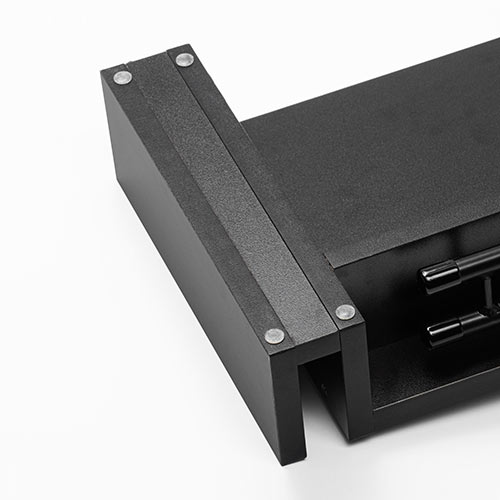 モニター台（机上台・卓上・タブレットスタンド・本立て・ 木製・幅75cm～113cm・ 伸縮・ブラック・キーボード収納）