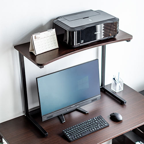 モニター台（モニター上台・ディスプレイ台・プリンタ設置・収納・幅80cm・濃い木目） MR165M サンワサプライ