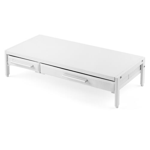 モニター台（机上台・幅54cm・引き出し・木製・ホワイト）