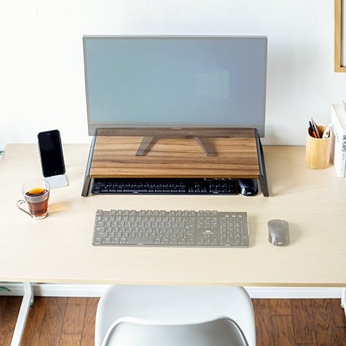 モニター台（机上台・USBハブ付き・コンパクト・幅50cm・ライト木目・おしゃれ） MR170LM サンワサプライ