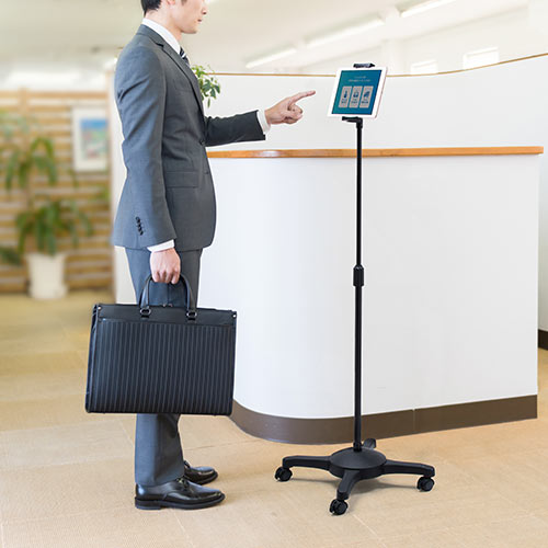 iPad・タブレットアームスタンド（キャスター付き・フロアスタンド・高さ調節可能・撮影用・4.5・8・10.5対応）