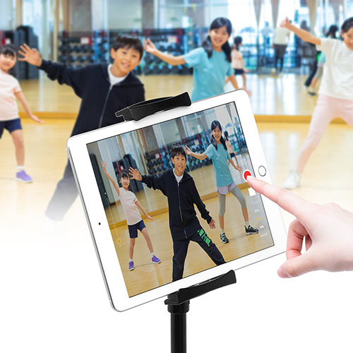 iPad・タブレットアームスタンド（キャスター付き・フロアスタンド・高さ調節可能・撮影用・4.5・8・10.5対応）