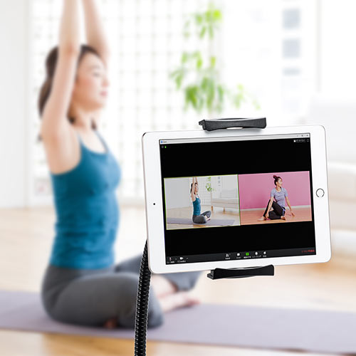 iPad・タブレットアームスタンド（フレキシブルアーム・キャスター付き・フロアスタンド・寝ながら・高さ調節可能・4.5・8・10.5対応）