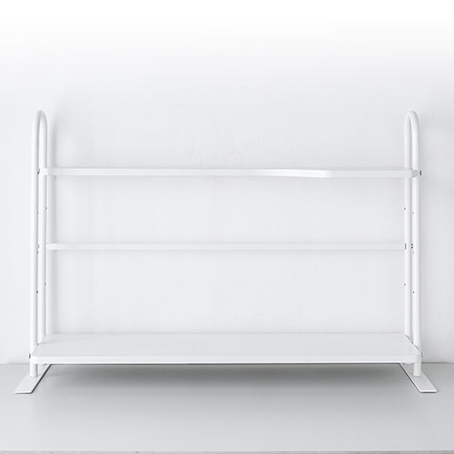 机上ラック（机上台・クランプ固定・2段・木製・幅100cm・棚可変・ホワイト）