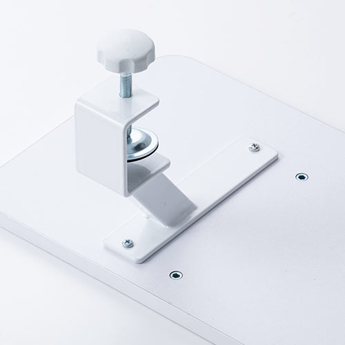 モニター台（机上台・ホワイト・クランプ式・幅60cm・木製）