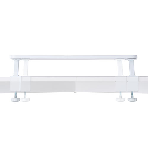 モニター台（机上台・ホワイト・クランプ式・幅60cm・木製）