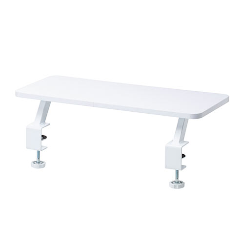 モニター台（机上台・ホワイト・クランプ式・幅60cm・木製）