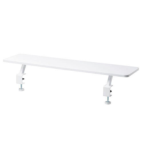 【アウトレット】モニター台（机上ラック・卓上・幅100cm・ロング・奥行26cm・白・木製・クランプ・ノートパソコン・プリンタ・キーボード収納・おしゃれ） サンワサプライ MR183W