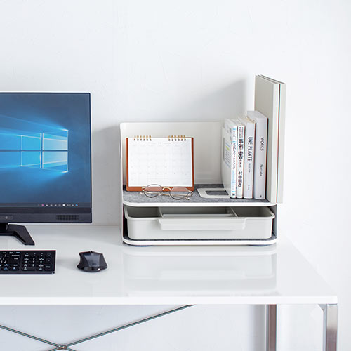 デスク上置棚 机上収納ボックス 物品棚 机上台 デスクオーガナイザー