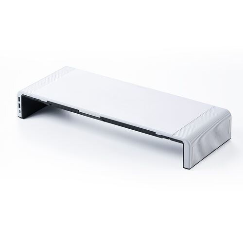モニター台（USB・USB-C・引き出し付・幅3段階調整対応・机上・白） MR189BW　サンワサプライ