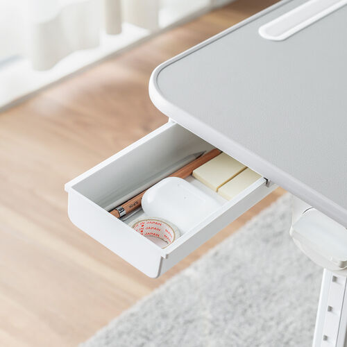 折りたたみデスク（ノートパソコンデスク・高さ調整・角度調整・グレー・幅60cm）