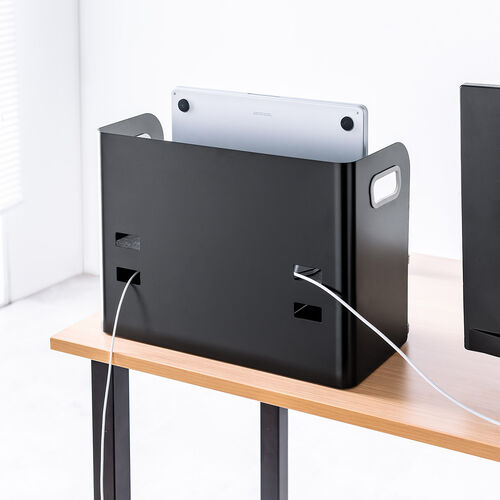 デスク収納ボックス（デスク上置棚・机上収納ボックス・机上台・デスクオーガナイザー・整理整頓・小物収納・卓上収納・A4収納・本・文房具・組み立て不要・ブラック）