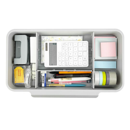 デスク収納ボックス（デスク上置棚・机上収納ボックス・机上台・デスクオーガナイザー・整理整頓・小物収納・卓上収納・A4収納・本・文房具・組み立て不要・ホワイト）