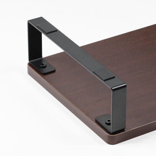 モニター台（幅100cm・奥行き25cm・モニター下収納・木製・机上台・ダークブラウン）