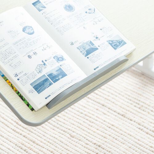 折りたたみデスク（折りたたみテーブル・幅60cm・高さ調整・角度調整対応・組み立て不要・ラップデスク・ローテーブル・木目調・ホワイト）