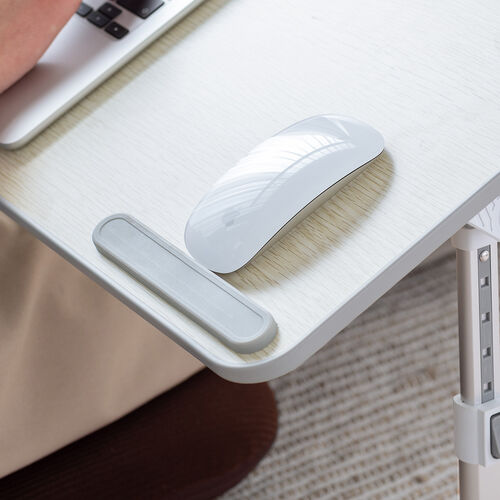 折りたたみデスク（折りたたみテーブル・幅60cm・高さ調整・角度調整対応・組み立て不要・ラップデスク・ローテーブル・木目調・ホワイト）