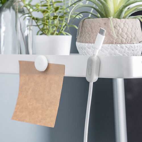 小物トレー（2段・クランプ取付け・デスクトップシェルフ・小物収納・整理整頓・デスクサイド・ガーデンラック・机上台・幅48×奥行き12.6×高さ37cm・スチール製）