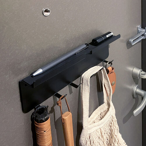 iPad タブレット マグネットホルダー（冷蔵庫・フック・壁面スタンド・ブラック）