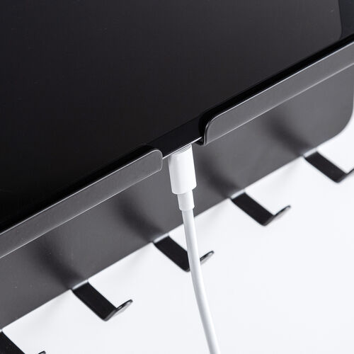 iPad タブレット マグネットホルダー（冷蔵庫・フック・壁面スタンド・ブラック）