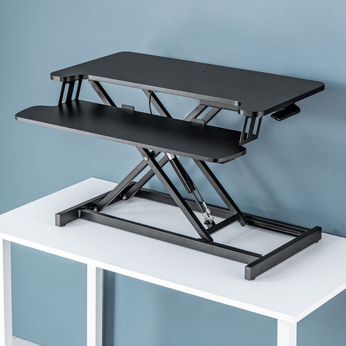 スタンディングデスク（リフトアップデスク・卓上・ガス圧昇降・幅80cm・モニターアーム取付対応・高さ調整11.5～51cm・キーボード台・作業台）