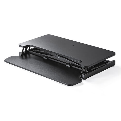 スタンディングデスク（リフトアップデスク・卓上・ガス圧昇降・幅80cm・モニターアーム取付対応・高さ調整11.5～51cm・キーボード台・作業台）