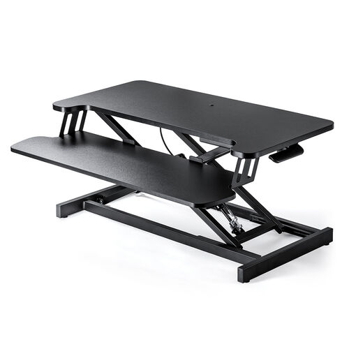 スタンディングデスク（リフトアップデスク・卓上・ガス圧昇降・幅80cm・モニターアーム取付対応・高さ調整11.5～51cm・キーボード台・作業台）