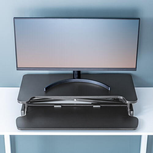 スタンディングデスク（リフトアップデスク・卓上・ガス圧昇降・幅80cm・モニターアーム取付対応・高さ調整11.5～51cm・キーボード台・作業台）