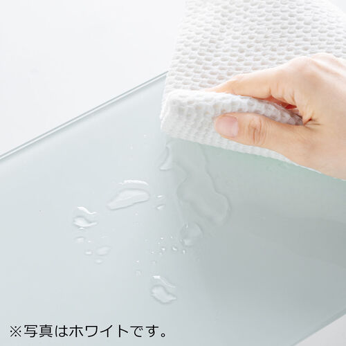 モニター台（机上台・幅54.7cm・強化ガラス・耐荷重10kg・モニター下収納・ブラック）