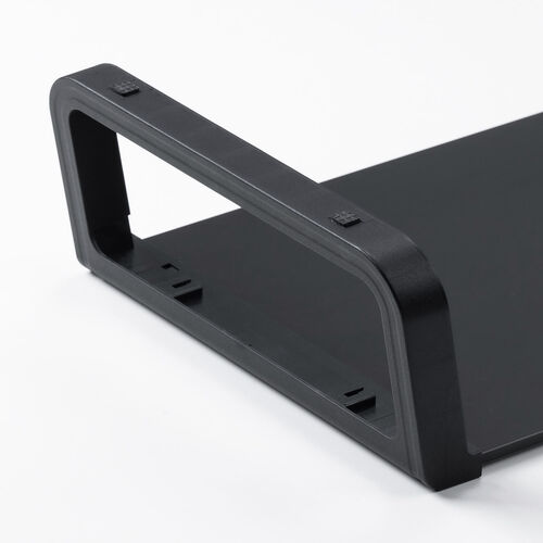 モニター台（机上台・幅54.7cm・強化ガラス・耐荷重10kg・モニター下収納・ブラック）