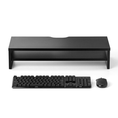 モニター台（2段式・幅60cm・机上台・モニター下収納・2段収納・木製・ブラック）