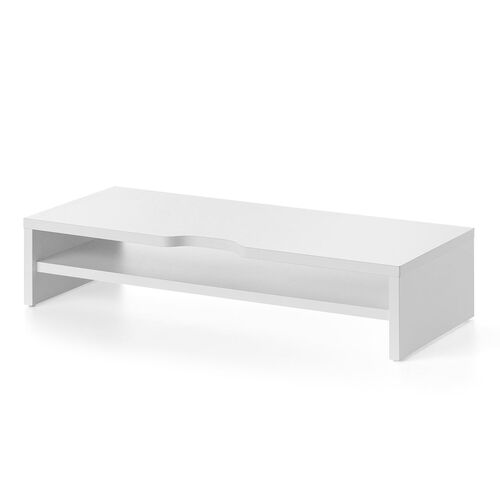 モニター台（2段式・幅60cm・机上台・モニター下収納・2段収納・木製・ホワイト）