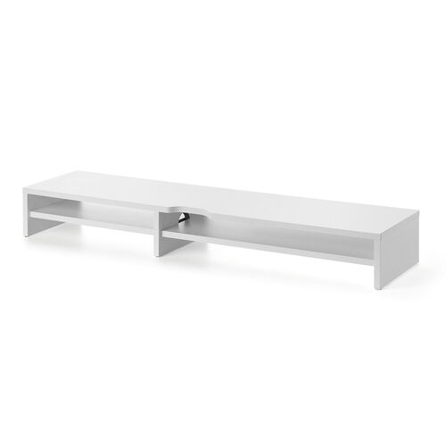 モニター台（2段式・幅100cm・机上台・モニター下収納・2段収納・木製・ホワイト）