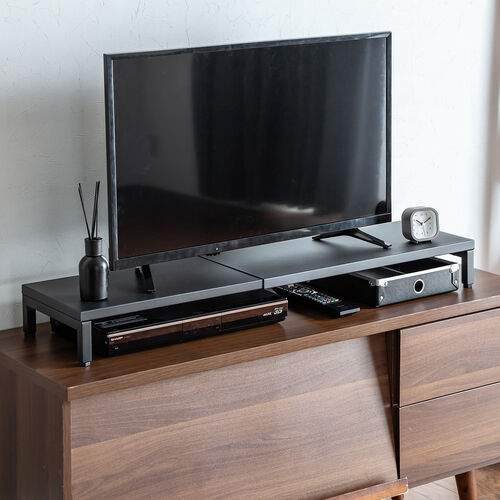 モニター台（机上台・幅60～100cm・モニター下収納・耐荷重5kg・スチール製）