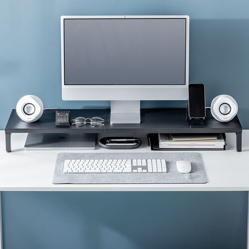 モニター台（机上台・幅60～100cm・モニター下収納・耐荷重5kg・スチール製）