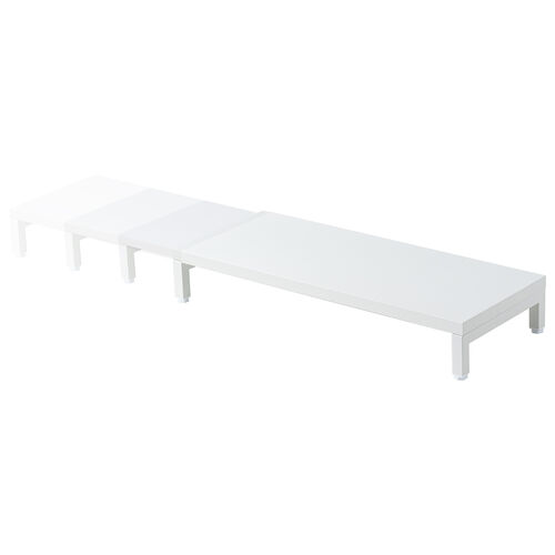 モニター台（机上台・幅60～100cm・モニター下収納・耐荷重5kg・スチール製・ホワイト）