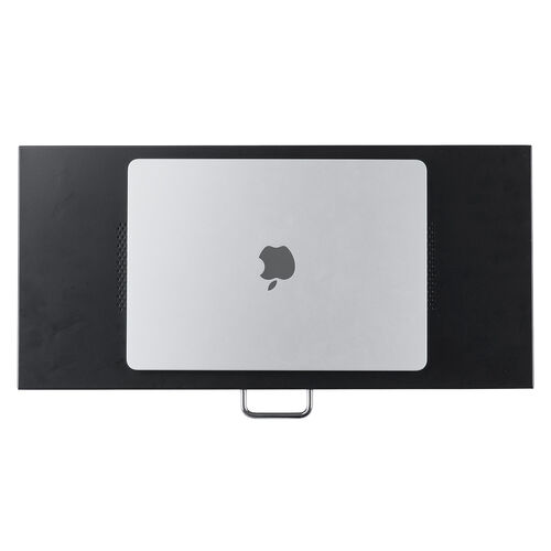 （キーボードスライダー・机上台・小型ローラー付・幅52.6cm・キーボード・マウス・ノートパソコン・スチール製・ブラック）