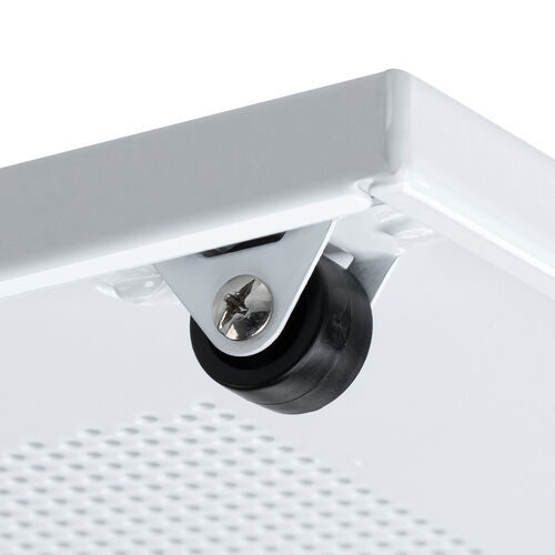 キーボードスライダー（机上台・小型ローラー付・幅52.6cm・キーボード・マウス・ノートパソコン・スチール製・ホワイト）