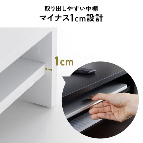 モニター台（2段式・幅40cm・机上台・モニター下収納・2段収納・木製・ブラック）