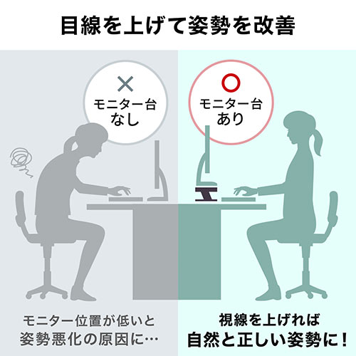 モニター台（机上ラック・卓上・幅100cm以上・ロング・奥行25cm・黒・木製天板・スマホ・タブレット・ノートパソコン・プリンタ・キーボード収納） サンワサプライ MRG001